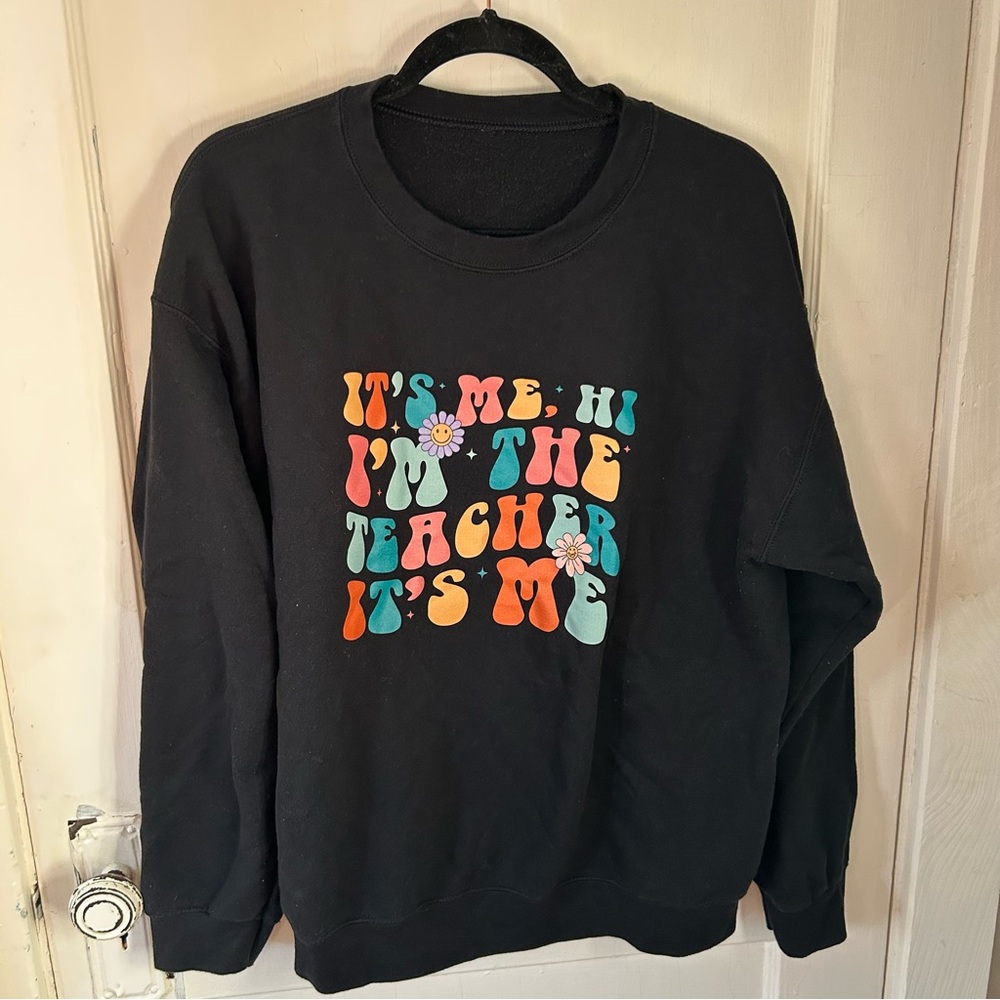 Black Graphic Teacher Swiftie Sweatshirt